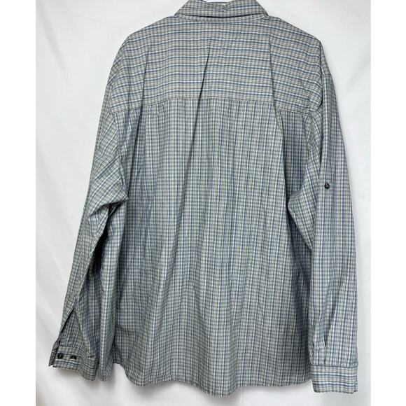 REI Men Blue/Gray Size 2XL Plaid UPF 50+ Button Up Long Sleeve Athleisure Shirt - Picture 2 of 10